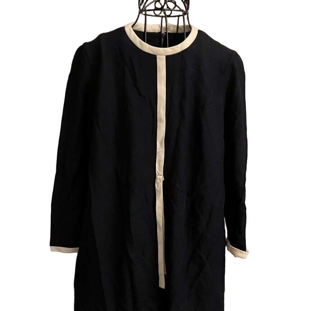 🍦Black MOD Minidress with White Trim